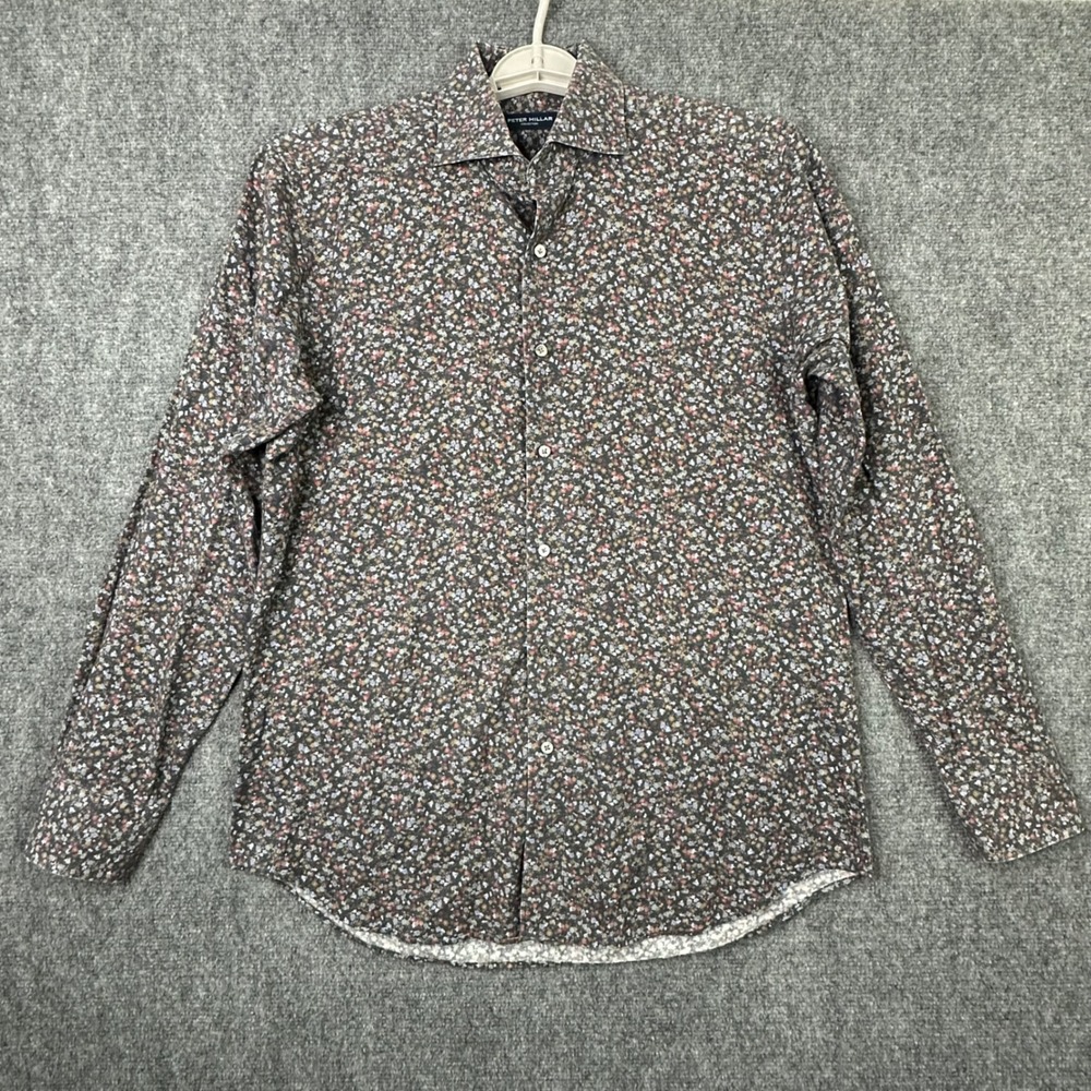 Peter Millar Shirt M Floral‎ Button Classic Preppy Golf Coastal Office Business